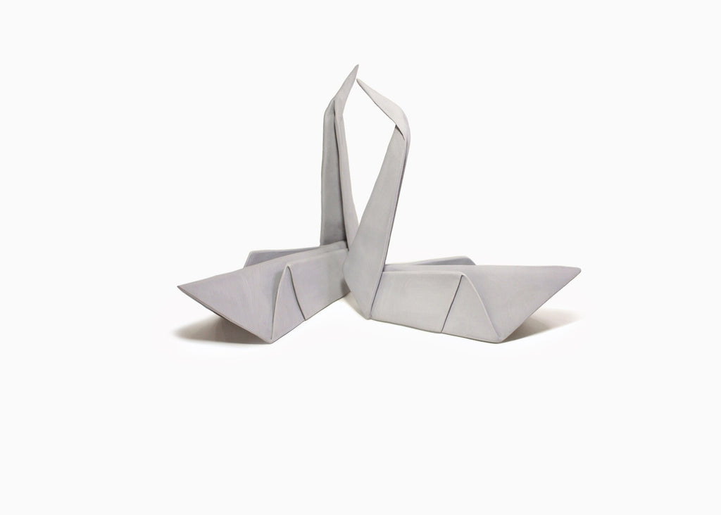 Escultura Petunia, pareja de cisnes blancos